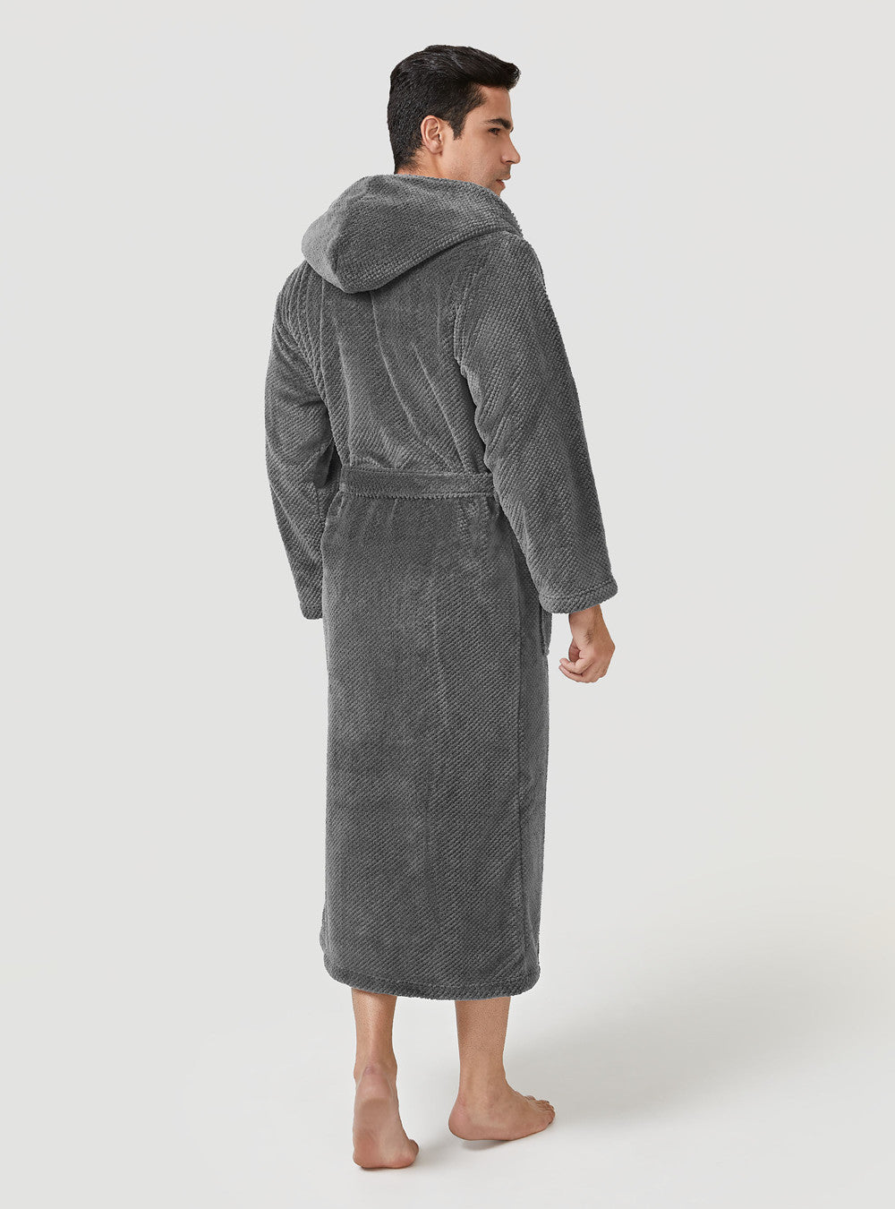 Buy Hooded Sherpa Robe Long Plush Fuzzy Bathrobe for Women with Hood Sherpa  Lined, Grey, One Size Online at Low Prices in India - Amazon.in